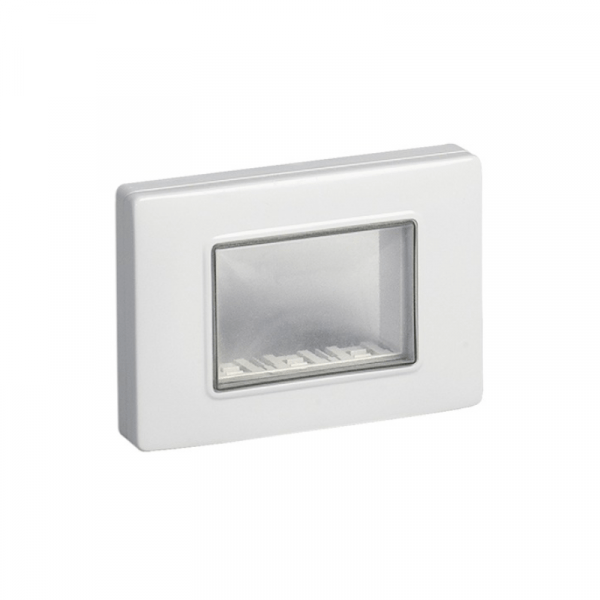 Tapa placa gris 3 módulos IP55 con protector