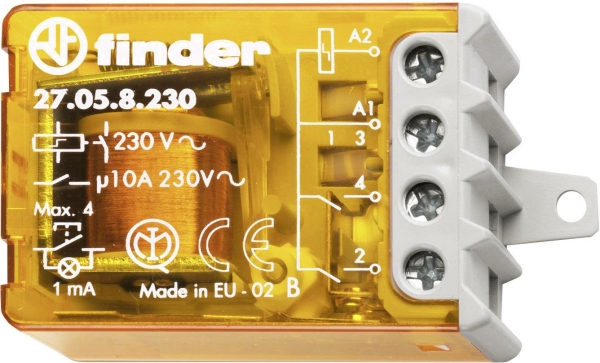 Telerruptor electromecánico 10A 230VCA 2 contactos para embutir