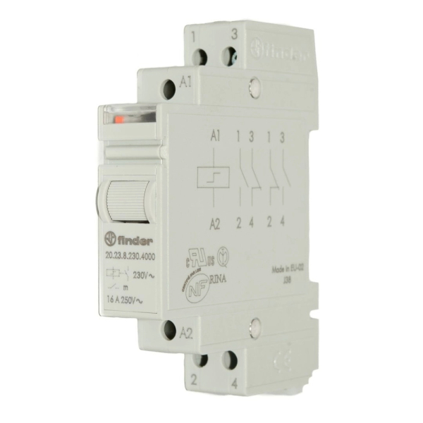 Telerruptor modular choque 16A 230VCA 2 contactos